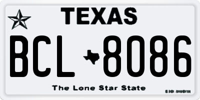 TX license plate BCL8086