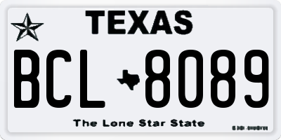TX license plate BCL8089