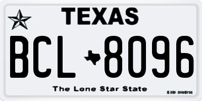TX license plate BCL8096