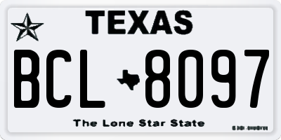 TX license plate BCL8097