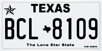 TX license plate BCL8109