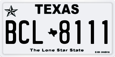 TX license plate BCL8111