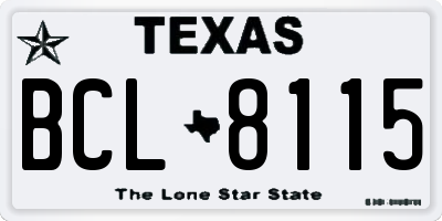 TX license plate BCL8115
