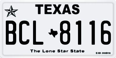 TX license plate BCL8116