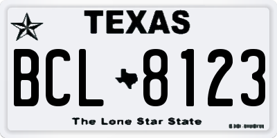 TX license plate BCL8123