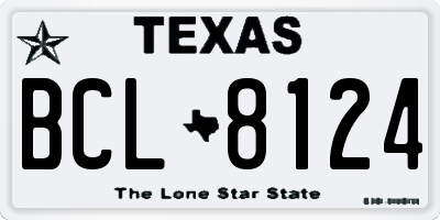 TX license plate BCL8124