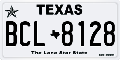 TX license plate BCL8128