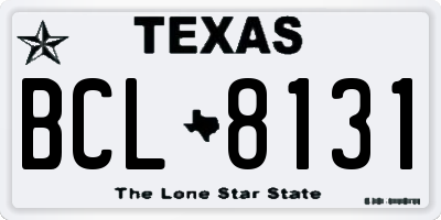 TX license plate BCL8131