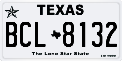 TX license plate BCL8132