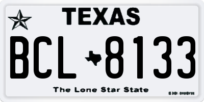 TX license plate BCL8133