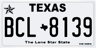 TX license plate BCL8139