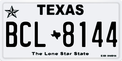 TX license plate BCL8144