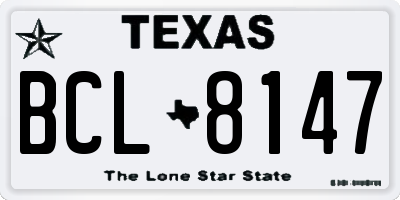 TX license plate BCL8147
