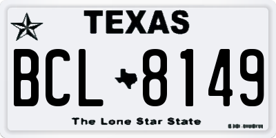 TX license plate BCL8149