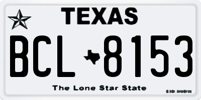 TX license plate BCL8153
