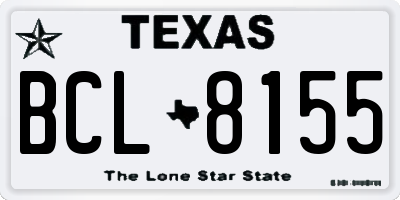 TX license plate BCL8155