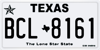TX license plate BCL8161