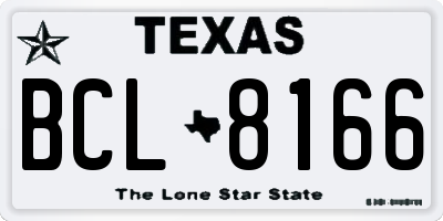 TX license plate BCL8166