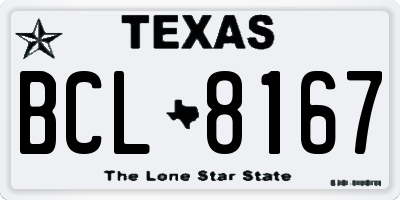 TX license plate BCL8167
