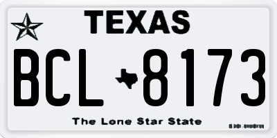 TX license plate BCL8173