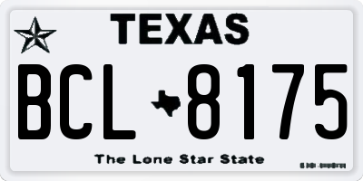 TX license plate BCL8175