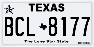 TX license plate BCL8177