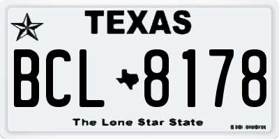 TX license plate BCL8178