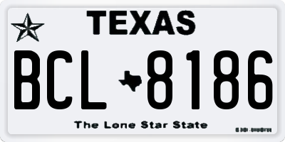 TX license plate BCL8186