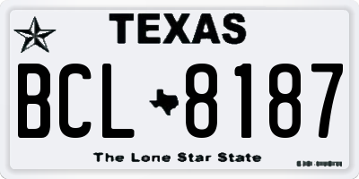 TX license plate BCL8187