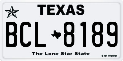 TX license plate BCL8189