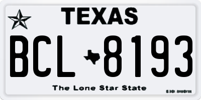 TX license plate BCL8193