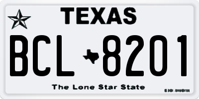 TX license plate BCL8201