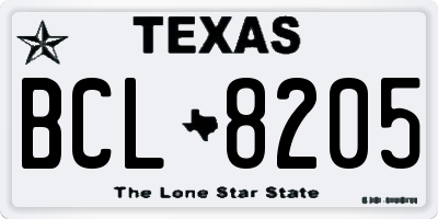 TX license plate BCL8205
