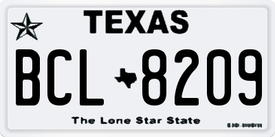 TX license plate BCL8209
