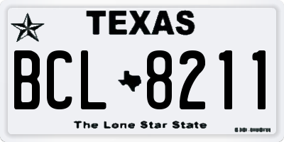 TX license plate BCL8211