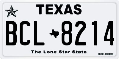 TX license plate BCL8214