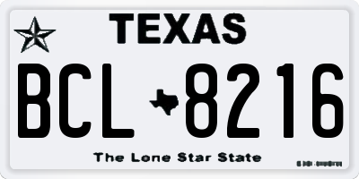 TX license plate BCL8216
