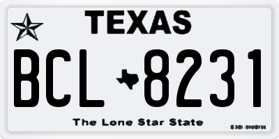 TX license plate BCL8231