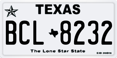 TX license plate BCL8232