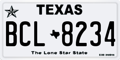 TX license plate BCL8234