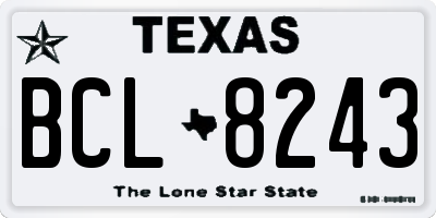 TX license plate BCL8243