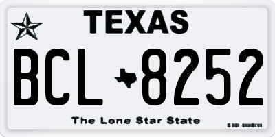 TX license plate BCL8252