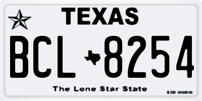 TX license plate BCL8254