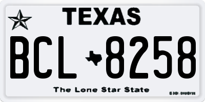 TX license plate BCL8258