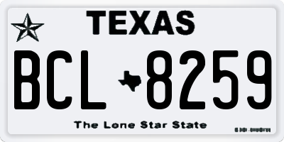 TX license plate BCL8259