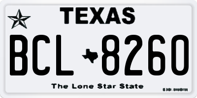 TX license plate BCL8260