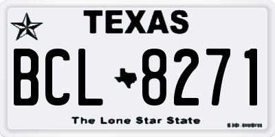 TX license plate BCL8271