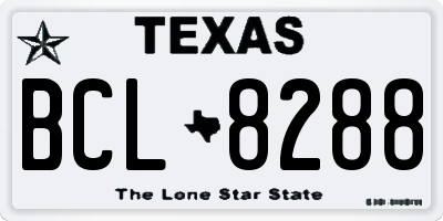 TX license plate BCL8288