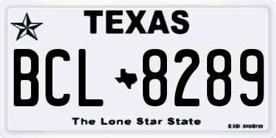 TX license plate BCL8289