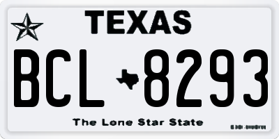 TX license plate BCL8293